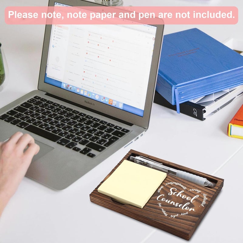 FTONENI School Counselor Gifts, School Counselor Appreciation Gifts, Thank You Counselor Gifts, Sticky Note Holder, Post-it Note Dispenser for Desk, Wooden Post-it Note & Pen Holder 6.5" x 4.7" - FTA123 - Image 5